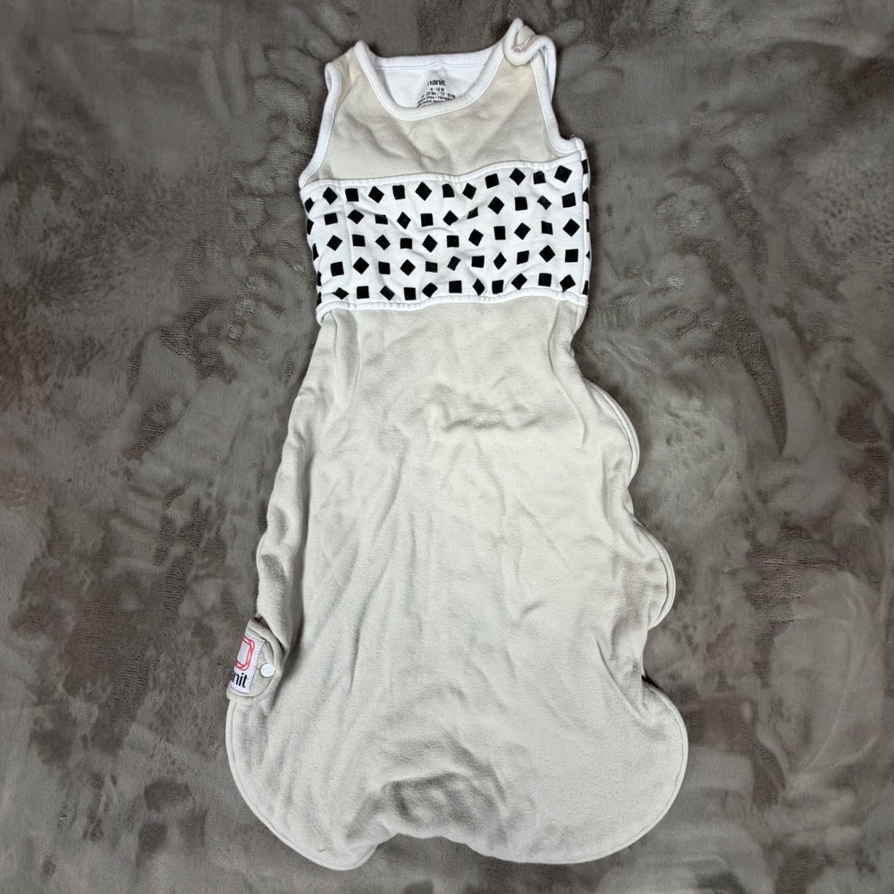 Nanit Breathing Wear Sleeping Bag 6-12M Cream Black Diamond Pattern Sleep Sack
